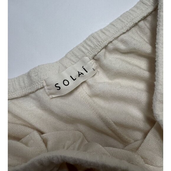 SOLAI Slow Days Wide Leg Pants in Cream - Picture 4 of 5
